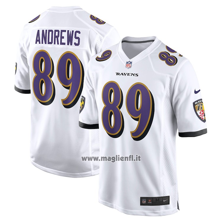 Maglia NFL Game Baltimore Ravens 89 Mark Andrews Bianco